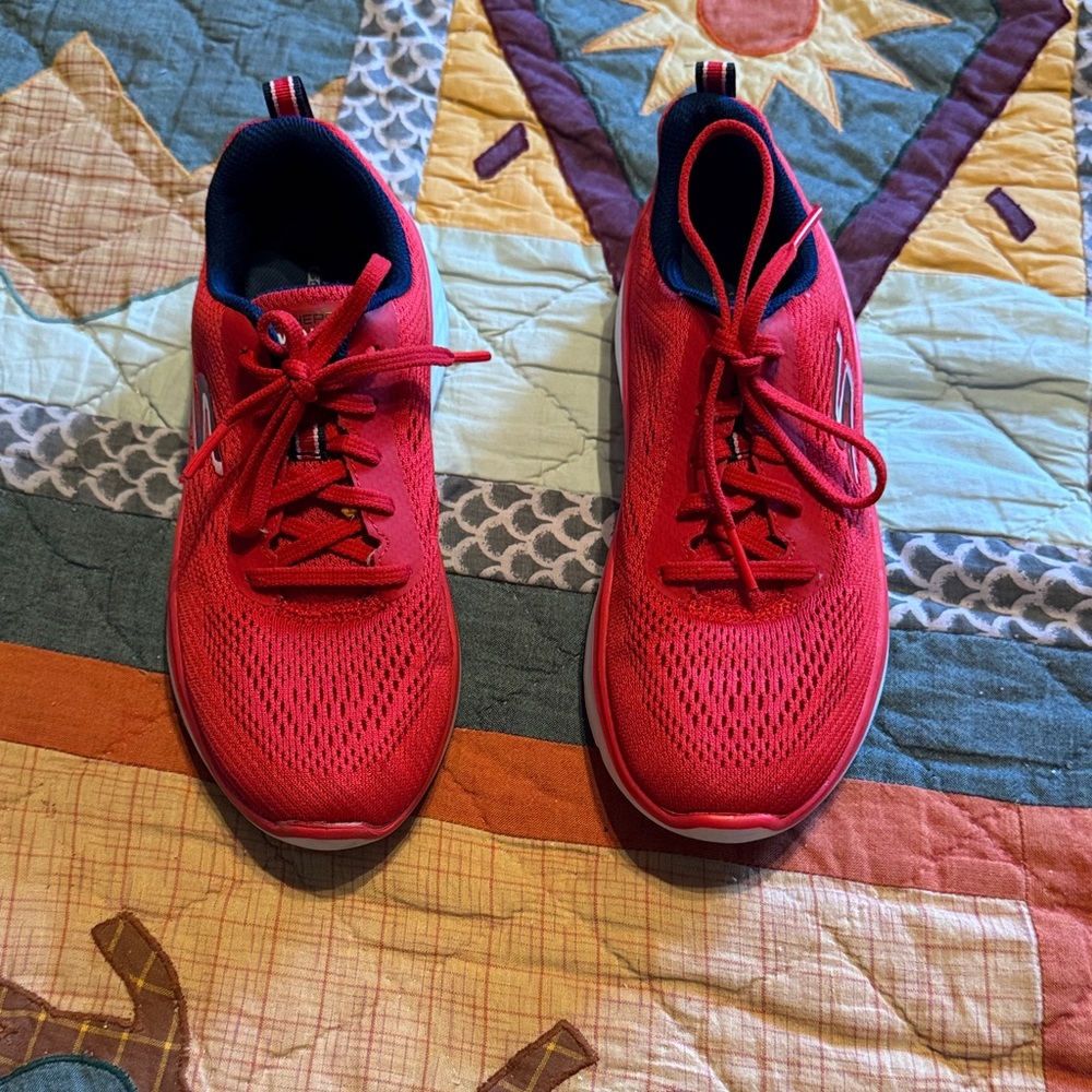 Skechers Vibrant Red Athletic Sneakers